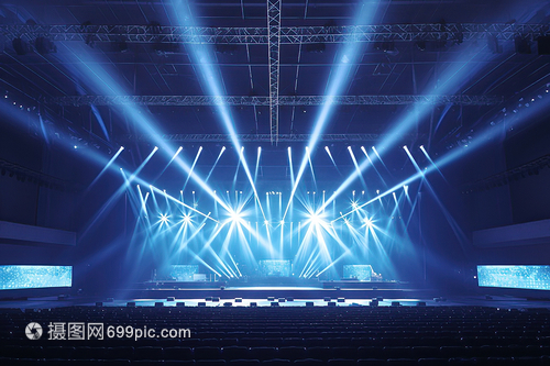 舞台上的蓝光 捕捉光影艺术的摄影服务